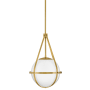 Lark Colby 1 Light 12" Wide Pendant with Cased Opal Glass Lacquered Brass