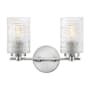 Lark Mabel 2 Light 14" Wide Vanity Light with Clear Hobnail Glass Chrome