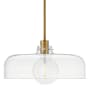 Lark Maisie 15" Wide Pendant with Clear Glass Shade Lacquered Brass