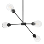 Lark Livie 4 Light 44" Wide Sputnik Chandelier with Clear Glass Shades Black