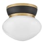 Lark Lucy 12" Wide Flush Mount Bowl Ceiling Fixture with Cased Opal Glass Lacquered Brass / Black