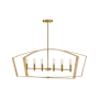 Lark Sammi 6 Light 40" Wide Linear Chandelier Lacquered Brass