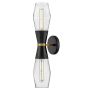 Lark Livie 2 Light 22" Tall Wall Sconce with Clear Glass Shades Black