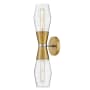 Lark Livie 2 Light 22" Tall Wall Sconce with Clear Glass Shades Lacquered Brass