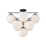 Lark Julep 9 Light 24" Wide Semi-flush Ceiling Fixture Black