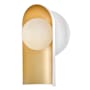 Lark Zuri 10" Tall Wall Sconce Satin Off-White / Lacquered Brass