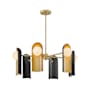 Lark Zuri 6 Light 30" Wide Chandelier Black / Lacquered Brass