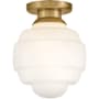 Lark Penny 12" Wide Semi-Flush Globe Ceiling Fixture Lacquered Brass