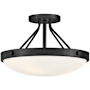 Lark Gus 3 Light 15" Wide Semi-Flush Ceiling Fixture Black