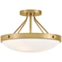 Lark Gus 3 Light 15" Wide Semi-Flush Ceiling Fixture Gold