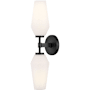 Lark Gio 2 Light 21" Tall Bathroom Sconce Black