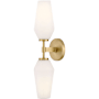 Lark Gio 2 Light 21" Tall Bathroom Sconce Lacquered Brass