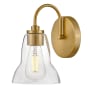 Lark Vera 10" Tall Bathroom Sconce with Clear Glass Shade Lacquered Brass