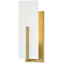 Lark Roman 1 Light 14" Tall Bathroom Sconce with White Etched Glass Shade Lacquered Brass