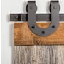 Leatherneck Hardware 142 Premium Series 96 Inch Horseshoe Style for Bi-Parting Sliding Barn Doors Track and Fitting Set Black