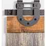 Leatherneck Hardware 142 Premium Series 60 Inch Double Bar Horseshoe Style for Bi-Parting Sliding Barn Doors Track and Fitting Set Black