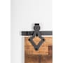 Leatherneck Hardware 142 Premium Series 84 Inch Wide Teardrop Style for Bi-Parting Sliding Barn Doors Track and Fitting Set Black