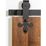 Leatherneck Hardware 142 Premium Series 72 Inch Fleur-de-lis Style Sliding Barn Door Track and Fitting Set Black