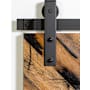 Leatherneck Hardware 142 Premium Series 72 Inch Flat Top Style Sliding Barn Door Track and Fitting Set Black