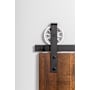 Leatherneck Hardware 142 Premium Series 96 Inch 10-Spoke Style for Bi-Parting Sliding Barn Doors Track and Fitting Set Black