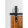 Leatherneck Hardware 142 Premium Series 84 Inch Texas Star Top Mount Style for Bi-Parting Sliding Barn Doors Track and Fitting Set Black