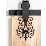 Leatherneck Hardware 142 Premium Series 72 Inch 10-Spoke Style Sliding Barn Door Track and Fitting Set with Quiet Wheel Black