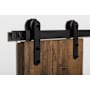 Leatherneck Hardware 141 Light Series 72 Inch Rounded Style for Bi-Parting Sliding Barn Doors Track and Fitting Set Black