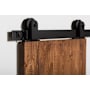 Leatherneck Hardware 84 Inch Top Mounted Light for Bi-Parting Sliding Barn Doors Track and Fitting Set for Wood Doors Kit from the Flat Track Collection Black
