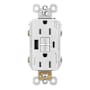 Legrand Radiant 15 Ampere Tamper Resistant Self-Test GFCI Electrical Outlet with USB Type A/C White