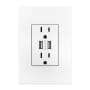 Legrand adorne 15 Ampere Tamper Resistant Electrical Outlet with USB-A Ports and Wall Plate White