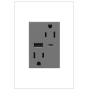 Legrand adorne 15 Ampere Tamper Resistant Electrical Outlet with ultra-Fast USB-A and USB-C Ports Magnesium