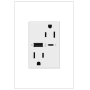 Legrand adorne 15 Ampere Tamper Resistant Electrical Outlet with ultra-Fast USB-A and USB-C Ports White