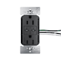 Legrand radiant 15 Ampere Electrical Outlet with USB-C Black