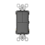 Legrand Radiant 15 Ampere Combination Single Pole/Single Pole/3-Way Light Switch Black