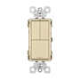 Legrand Radiant 15 Ampere Combination Single Pole/Single Pole/3-Way Light Switch Ivory