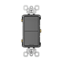 Legrand Radiant 15 Ampere Combination Single Pole/Single Pole Light Switch Black
