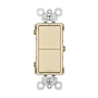 Legrand Radiant 15 Ampere Combination Single Pole/Single Pole Light Switch Ivory