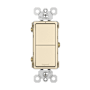Legrand Radiant 15 Ampere Combination Single Pole/Single Pole Light Switch Light Almond