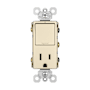 Legrand Radiant 15 Ampere Combination Tamper Resistant Outlet and 3-Way Light Switch Light Almond
