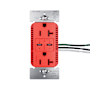 Legrand radiant 20 Ampere Electrical Outlet with USB-C Red