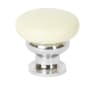 Lews Hardware Mushroom Metal 1-1/4 Inch Mushroom Cabinet Knob Buttercup Yellow / Polished Chrome