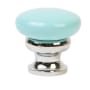Lews Hardware Mushroom Metal 1-1/4 Inch Mushroom Cabinet Knob Robins Egg Blue / Polished Chrome