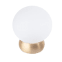 Lews Hardware Glass Ball 1-1/8 Inch Round Cabinet Knob Frosted Clear / Brushed brass