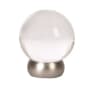 Lews Hardware Glass Ball 1-1/8 Inch Round Cabinet Knob Transparent Clear / Brushed Nickel