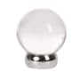Lews Hardware Glass Ball 1-1/8 Inch Round Cabinet Knob Transparent Clear / Polished Chrome