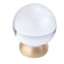 Lews Hardware Glass Ball 1-1/8 Inch Round Cabinet Knob Transparent Clear / Brushed brass