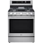 LG 30 Inch Wide 6.3 Cu. Ft. Free Standing Fingerprint Resistant Gas Range with UltraHeat Technology PrintProof Stainless Steel
