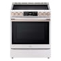 LG Studio 30 Inch Wide 6.3 Cu. Ft. Free Standing Induction Range with Induction Burners and Broil Element Essence White