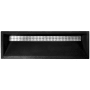 Linkasink Henry 48" Rectangular Concrete Drop In Bathroom Sink Black Concrete with Satin Stainless Steel