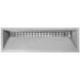 Linkasink Henry 48" Rectangular Concrete Drop In Bathroom Sink Gray Concrete with Polished Stainless Steel